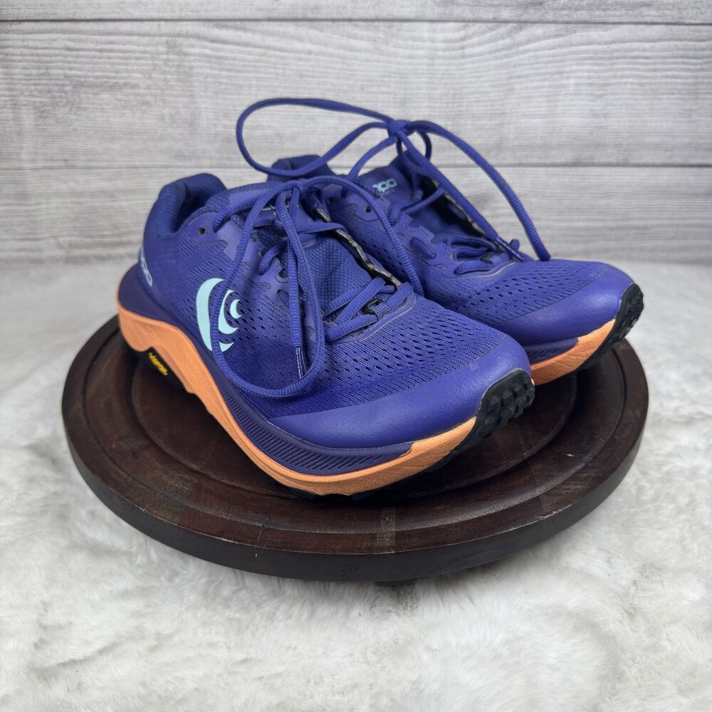 TOPO Ultraventure 3 Womens Sz 7.5 Purple Orange Athletic Running Shoes Sneakers